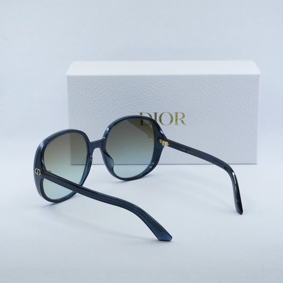 Dior DDOLL R1U 30C6 Round Sunglasses - Translucent Blue/Khaki Gradient - Picture 10 of 11